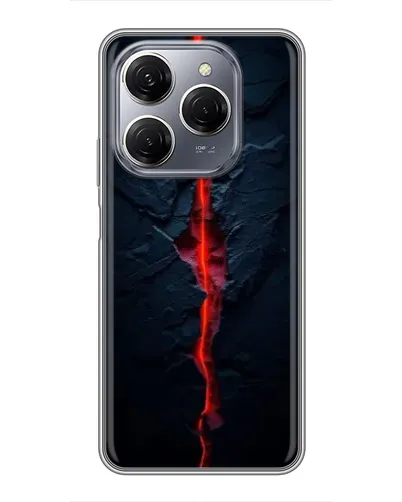 Чехол для TECNO Spark 20 Pro с картинкой «Kрасная лавовая трещина»