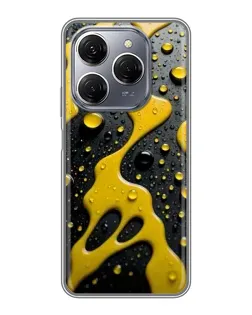 Чехол для TECNO Spark 20 Pro с картинкой «Жидкое желтое золото»