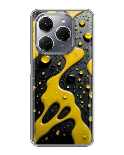 Чехол для TECNO Spark 20 Pro с картинкой «Жидкое желтое золото»