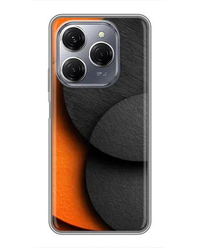 Чехол для TECNO Spark 20 Pro с картинкой «Геометрия оранжевых кругов»
