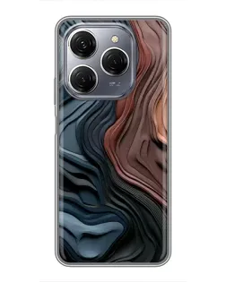 Чехол для TECNO Spark 20 Pro с картинкой «Цветные волны каньона»