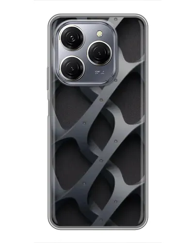 Чехол для TECNO Spark 20 Pro с картинкой «Объемное серое плетение»