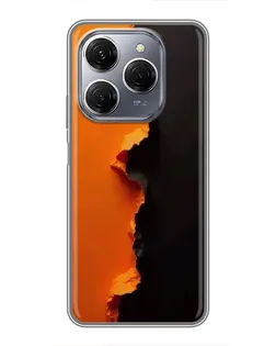 Чехол для TECNO Spark 20 Pro с картинкой «Оранжевый разлом»