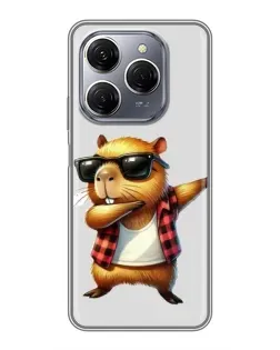 Чохол для TECNO Spark 20 Pro з картинкою «Капібара репер даб» Чохол для TECNO Spark 20 Pro з картинкою «Капібара репер даб»