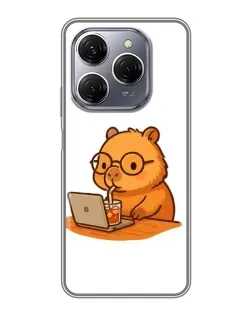 Чохол для TECNO Spark 20 Pro з картинкою «Капібара з ноутбуком» Чохол для TECNO Spark 20 Pro з картинкою «Капібара з ноутбуком»