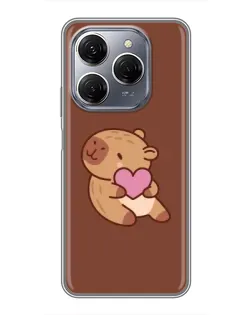 Чохол для TECNO Spark 20 Pro з картинкою «Капібара з серцем» Чохол для TECNO Spark 20 Pro з картинкою «Капібара з серцем»