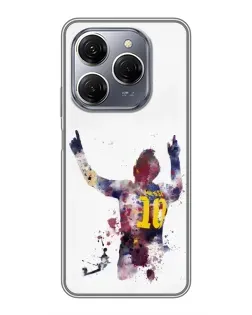Чехол для TECNO Spark 20 Pro с картинкой «Акварельный Месси Барселона»