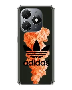 Чехол для TECNO Spark 20 с картинкой «Оранжевый дым Adidas»