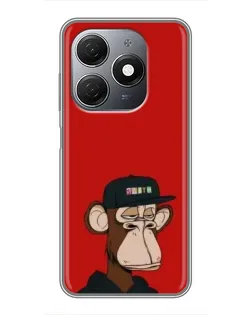 Чехол для TECNO Spark 20 с картинкой «Bored Ape — красный фон» Чехол для TECNO Spark 20 с картинкой «Bored Ape — красный фон»