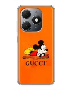 Чохол для TECNO Spark 20 з картинкою «Міккі Маус Gucci — помаранч»
