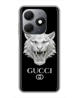 Чохол для TECNO Spark 20 з картинкою «Gucci — срібний лев»