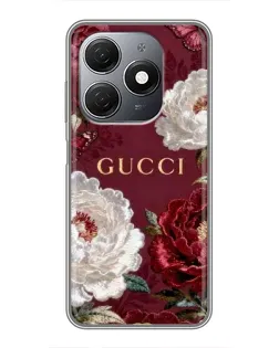 Чохол для TECNO Spark 20 з картинкою «Gucci — бордові троянди»