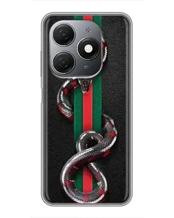 Чохол для TECNO Spark 20 з картинкою «Gucci — змія на смузі»