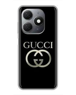 Чохол для TECNO Spark 20 з картинкою «Gucci — золото на чорному»