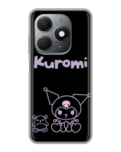 Чехол для TECNO Spark 20 с картинкой «Kuromi — черный минимализм»