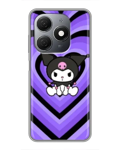 Чехол для TECNO Spark 20 с картинкой «Kuromi и фиолетовые сердца»