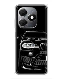 Чехол для TECNO Spark 20 с картинкой «Темный силуэт BMW»