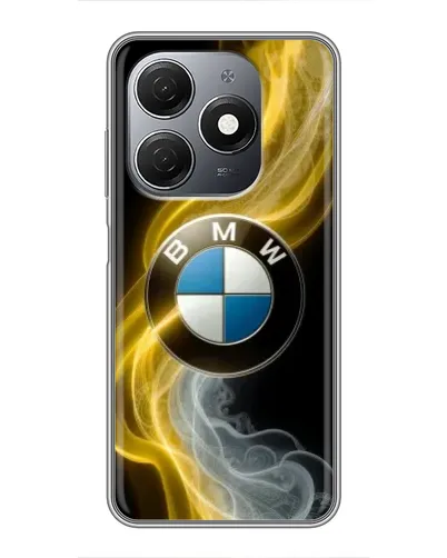 Чехол для TECNO Spark 20 с картинкой «Золотистый дым BMW»