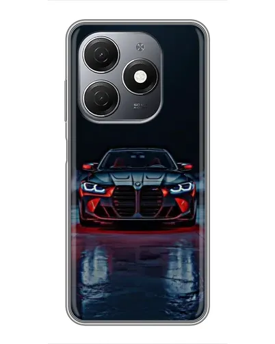 Чехол для TECNO Spark 20 с картинкой «BMW на мокрой дороге»