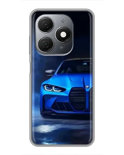 Чехол для TECNO Spark 20 с картинкой «Голубая BMW M4»
