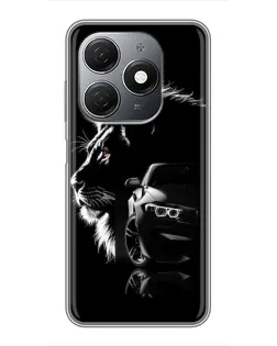 Чехол для TECNO Spark 20 с картинкой «BMW и лев»
