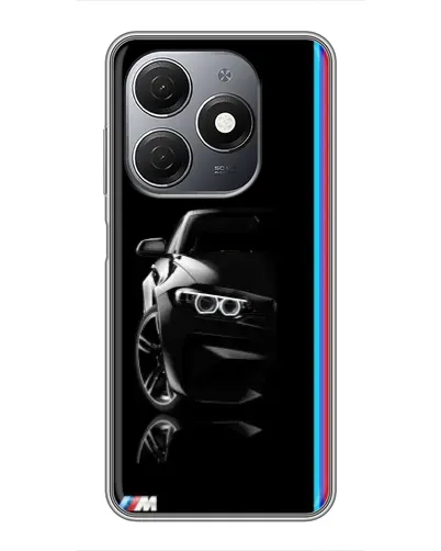 Чехол для TECNO Spark 20 с картинкой «Силуэт BMW в темноте»