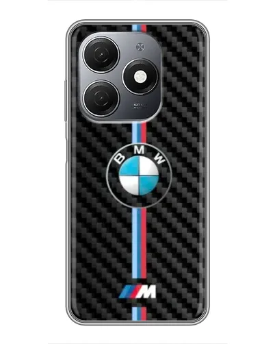 Чехол для TECNO Spark 20 с картинкой «Эмблема BMW и карбон»