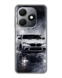 Чехол для TECNO Spark 20 с картинкой «BMW сквозь туман»