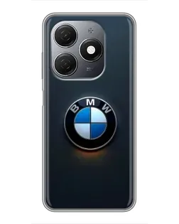Чехол для TECNO Spark 20 с картинкой «Логотип BMW — минимализм»