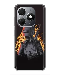 Чехол для TECNO Spark 20 с картинкой «PUBG — огненный силуэт» Чехол для TECNO Spark 20 с картинкой «PUBG — огненный силуэт»
