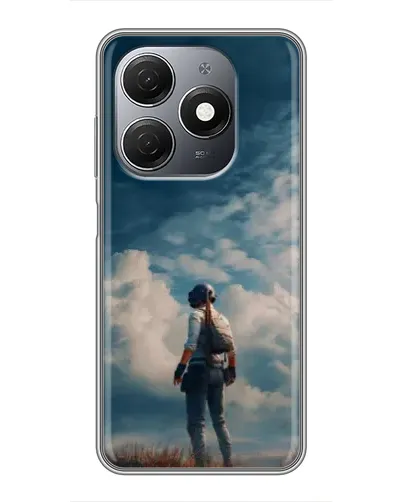 Чехол для TECNO Spark 20 с картинкой «Герой PUBG на скале»