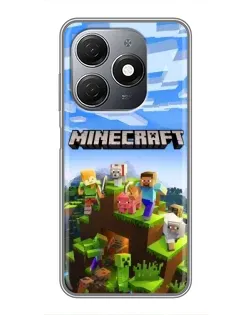 Чохол для TECNO Spark 20 з картинкою «Minecraft класичний світ»