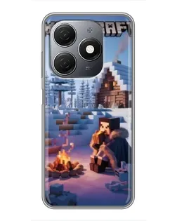 Чохол для TECNO Spark 20 з картинкою «Зимовий Minecraft»