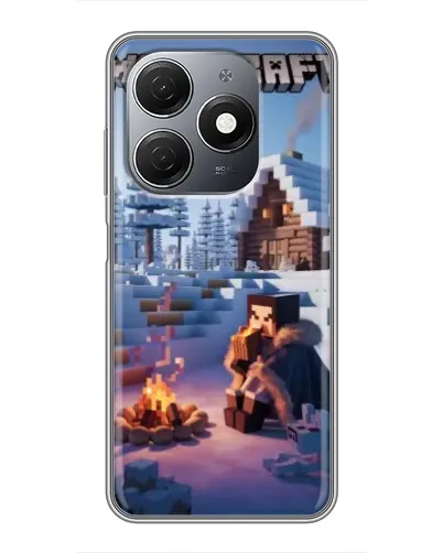 Чохол для TECNO Spark 20 з картинкою «Зимовий Minecraft»