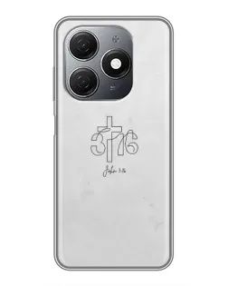Чехол для TECNO Spark 20 с картинкой «Иоанна 3:16 Крест» Чехол для TECNO Spark 20 с картинкой «Иоанна 3:16 Крест»