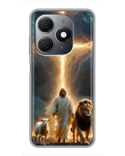 Чехол для TECNO Spark 20 с картинкой «Лев Иуды и Свет» Чехол для TECNO Spark 20 с картинкой «Лев Иуды и Свет»