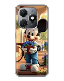 Чехол для TECNO Spark 20 с картинкой «Микки садовод» Чехол для TECNO Spark 20 с картинкой «Микки садовод»