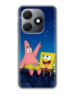 Чехол для TECNO Spark 20 с картинкой «Губка Боб и Патрик ночью» Чехол для TECNO Spark 20 с картинкой «Губка Боб и Патрик ночью»
