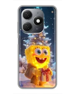 Чехол для TECNO Spark 20 с картинкой «Рождественский Спанч Боб» Чехол для TECNO Spark 20 с картинкой «Рождественский Спанч Боб»