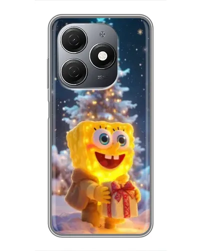 Чехол для TECNO Spark 20 с картинкой «Рождественский Спанч Боб»