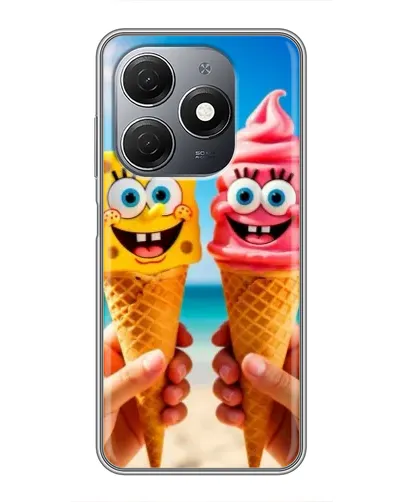 Чехол для TECNO Spark 20 с картинкой «Спанч Боб мороженое»