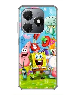 Чехол для TECNO Spark 20 с картинкой «Губка Боб и друзья» Чехол для TECNO Spark 20 с картинкой «Губка Боб и друзья»