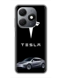 Чехол для TECNO Spark 20 с картинкой «Tesla Model Y»
