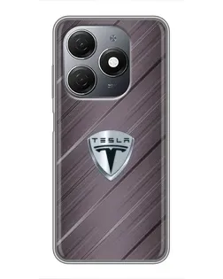 Чехол для TECNO Spark 20 с картинкой «Металлическая текстура Tesla»