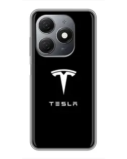 Чехол для TECNO Spark 20 с картинкой «Tesla White Logo»