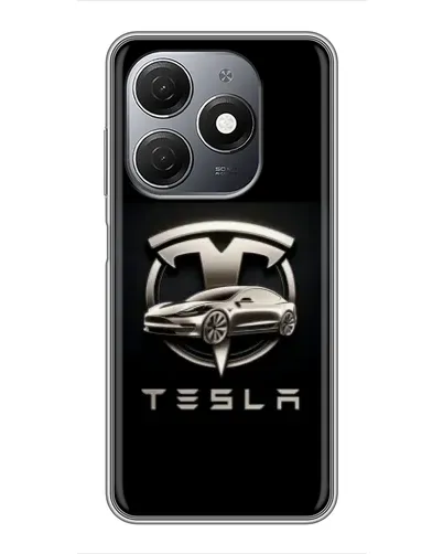 Чехол для TECNO Spark 20 с картинкой «Tesla — серебристое авто» Чехол для TECNO Spark 20 с картинкой «Tesla — серебристое авто»