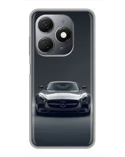 Чехол для TECNO Spark 20 с картинкой «Mercedes на черном»