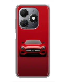 Чехол для TECNO Spark 20 с картинкой «Красный Mercedes AMG»