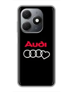 Чехол для TECNO Spark 20 с картинкой «Логотип Audi Heart»