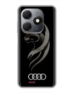 Чехол для TECNO Spark 20 с картинкой «Графика — пантера и Audi»